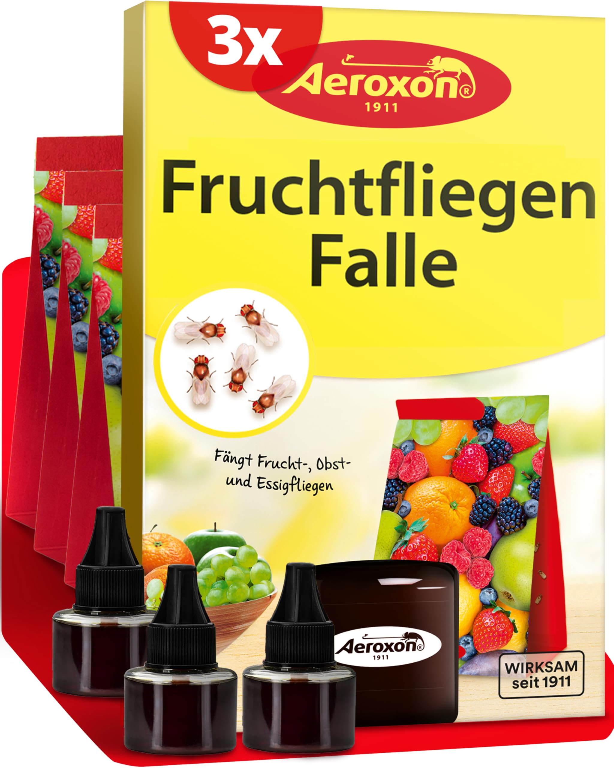 aeroxon-fruchtfliegen-falle-klebefalle-3-st-ck-mit-lockstoff image 1