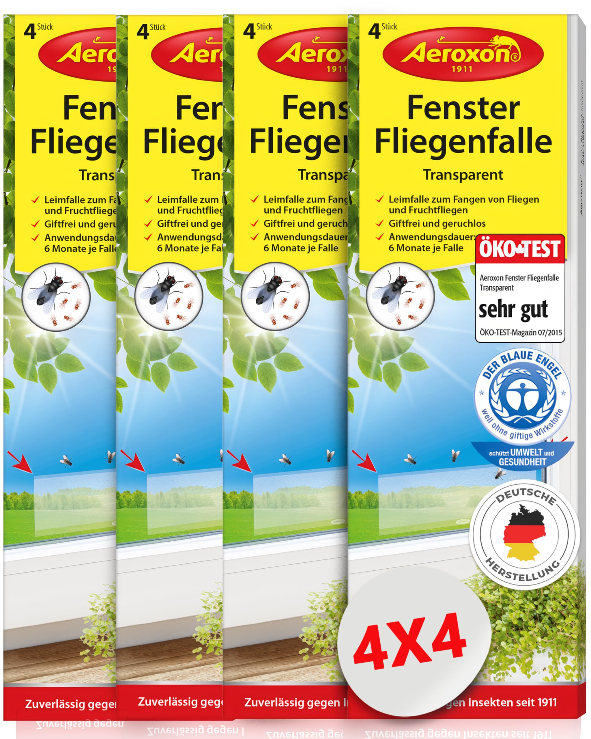 aeroxon-fenster-fliegenfalle-16-st-ck-transparent-ohne-gift image 1