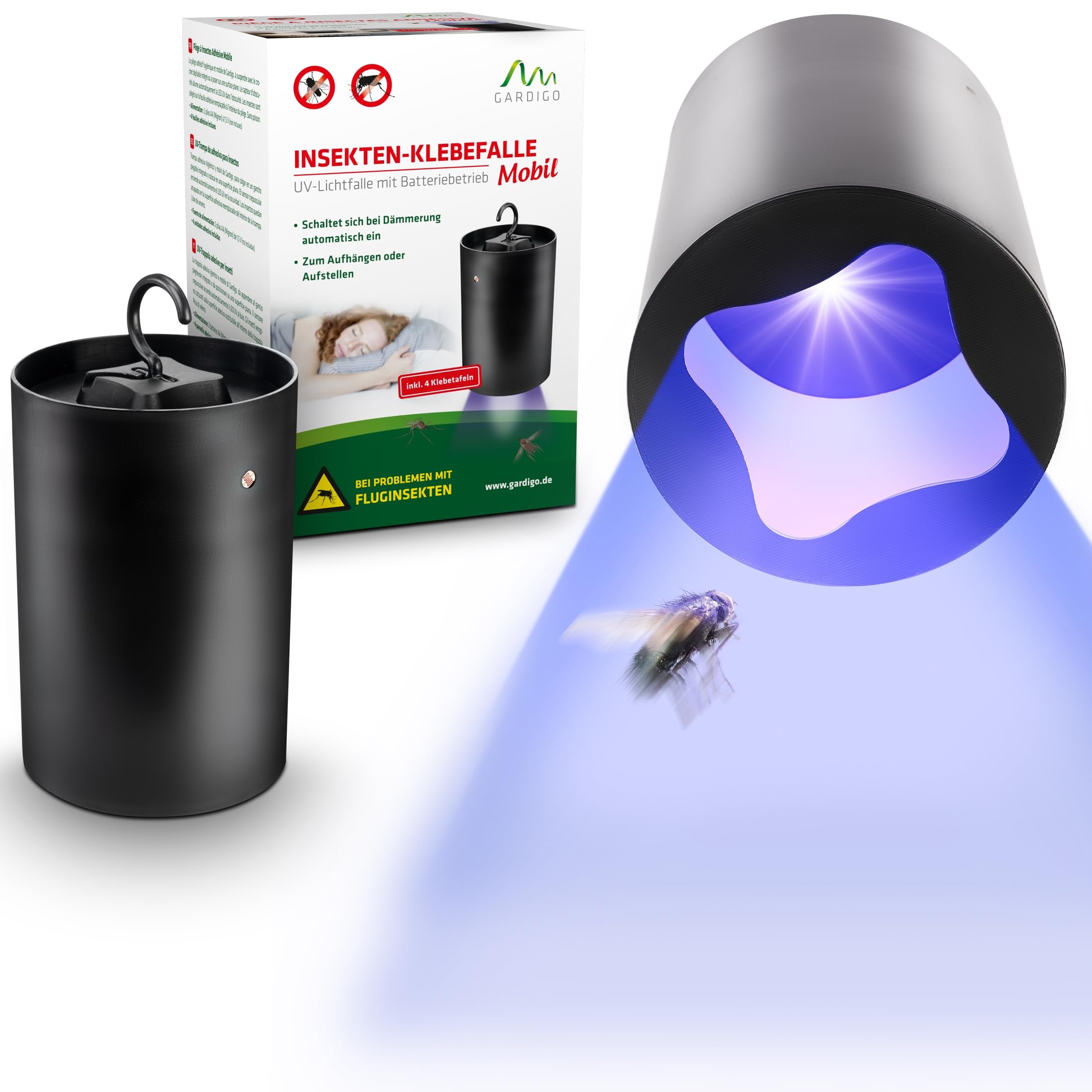 gardigo-klatschigo-insektenfalle-uv-gelbtafeln-2er-set-batterie image 1
