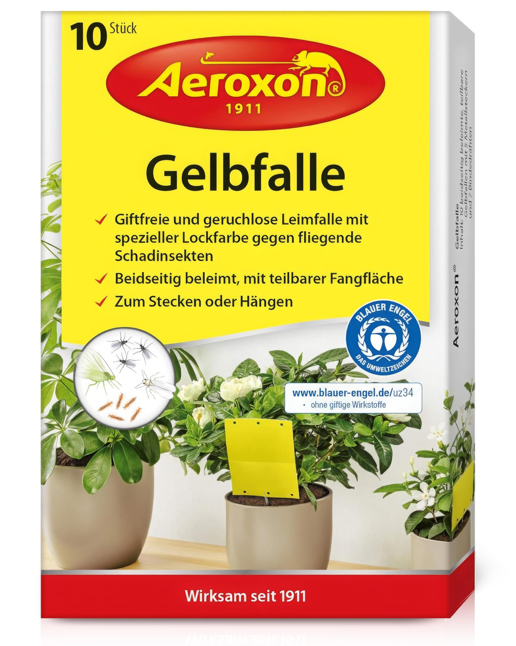 aeroxon-gelbfalle-fliegenf-nger-gelbsticker-10-st-ck-pflanzen image 1