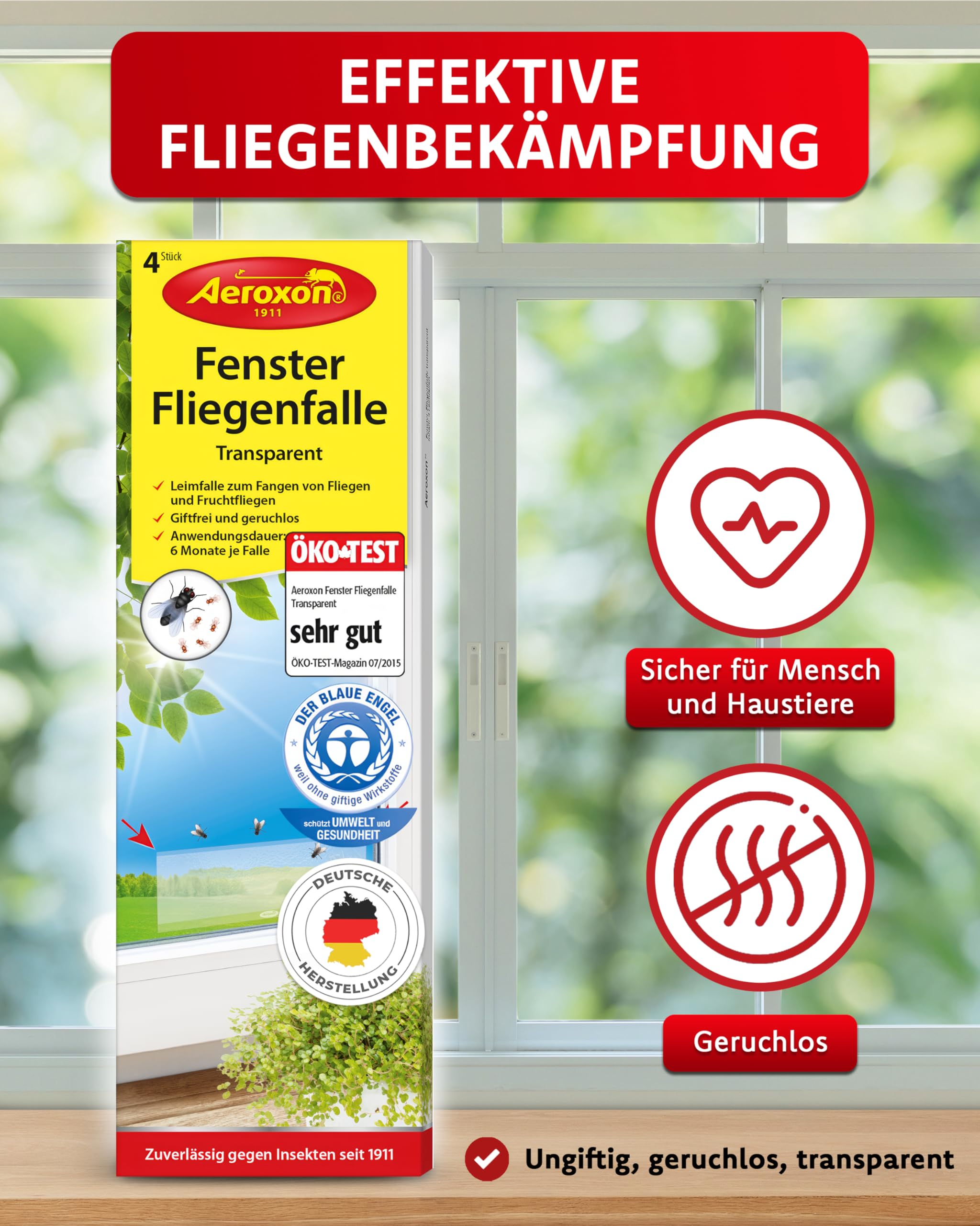 aeroxon-fenster-fliegenfalle-16-st-ck-transparent-ohne-gift image 2