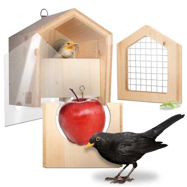 gardigo-tier-haus-nistkasten-halbho-hle-rotkehlchen-holz image 1