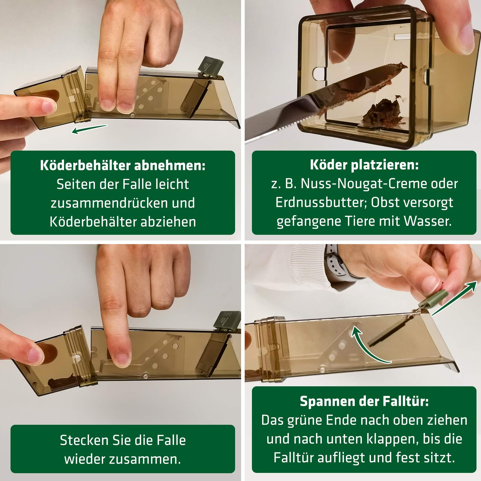 gardigo-m-use-feind-lebendfalle-3er-set-transparent-tierfreundlich image 2