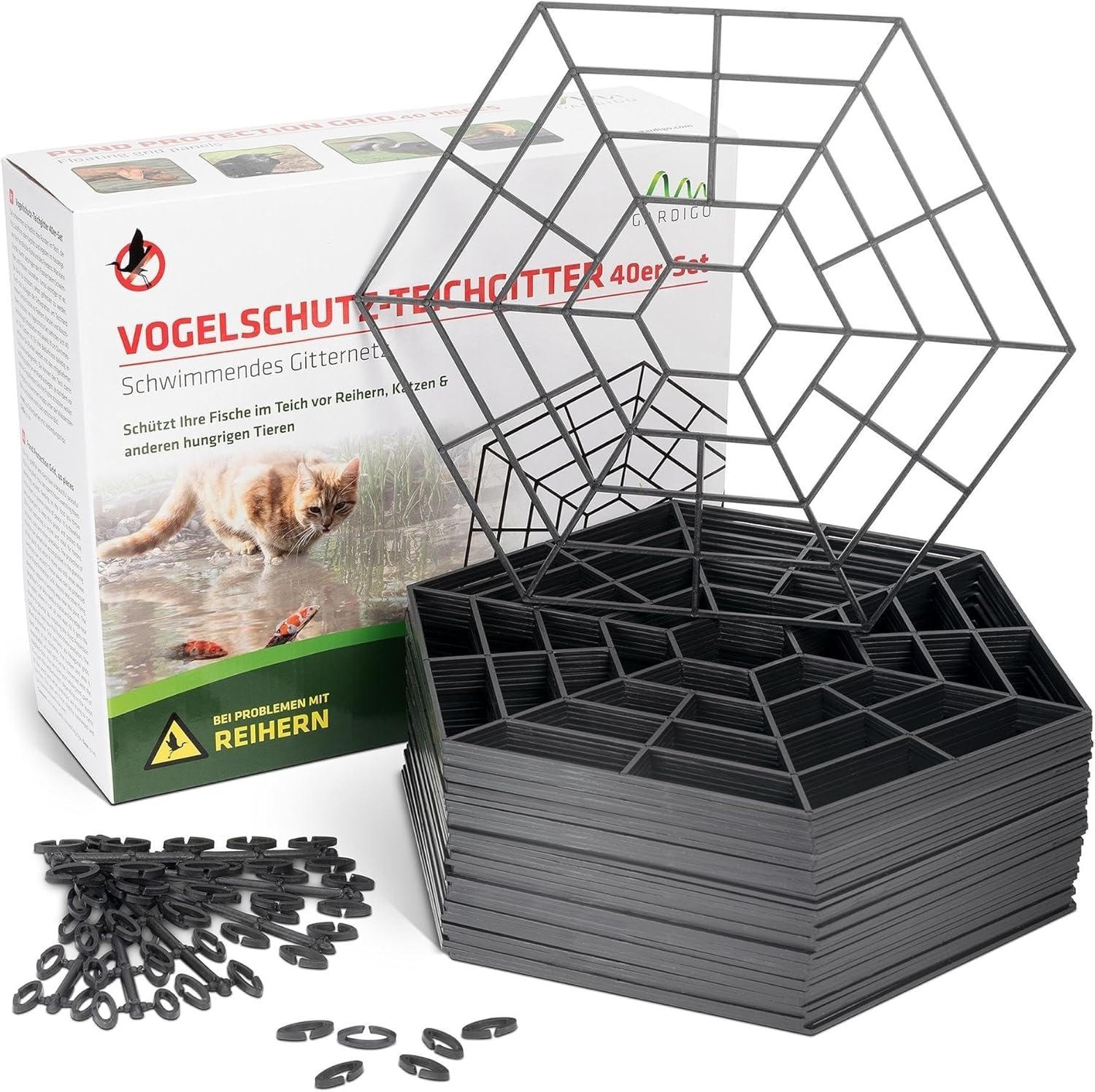 gardigo-vogel-frei-teichgitter-40er-set-gegen-reiher image 1