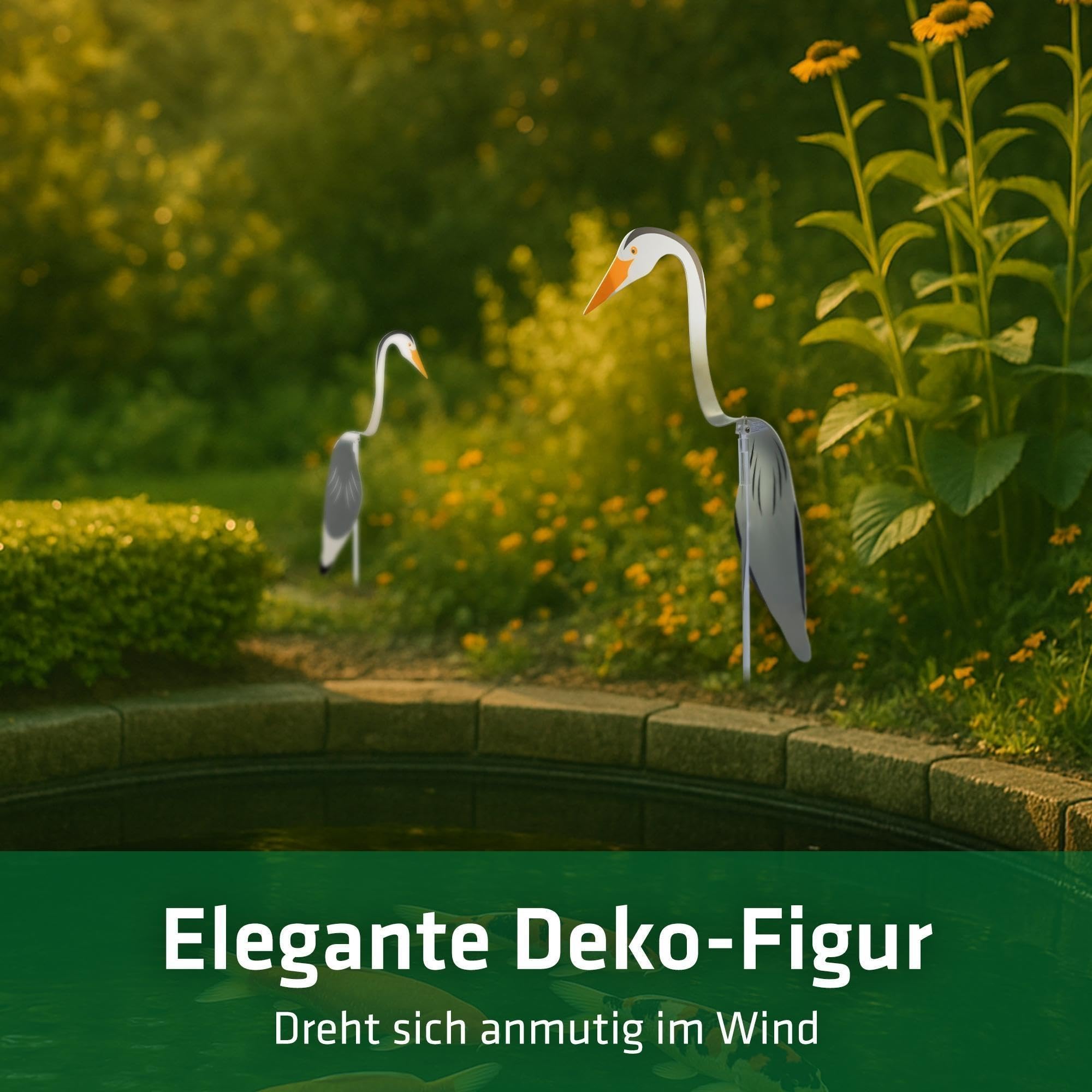 gardigo-vogel-frei-fischreiher-abwehr-twist-gartenfigur-2er-set-teich image 2