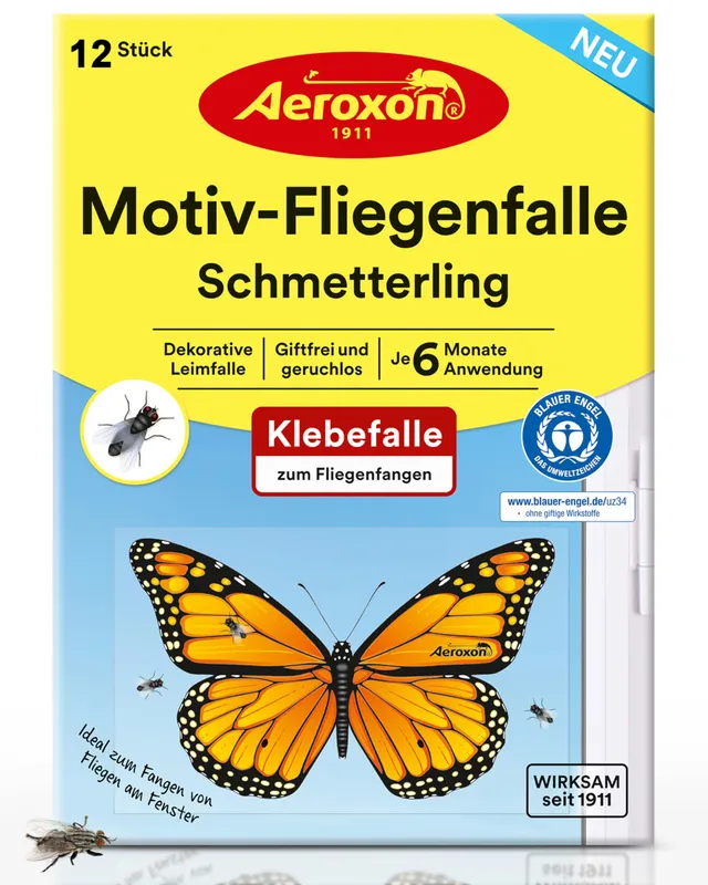 aeroxon-motiv-fliegenfalle-schmetterling-12er-fenster-klebefalle image 1