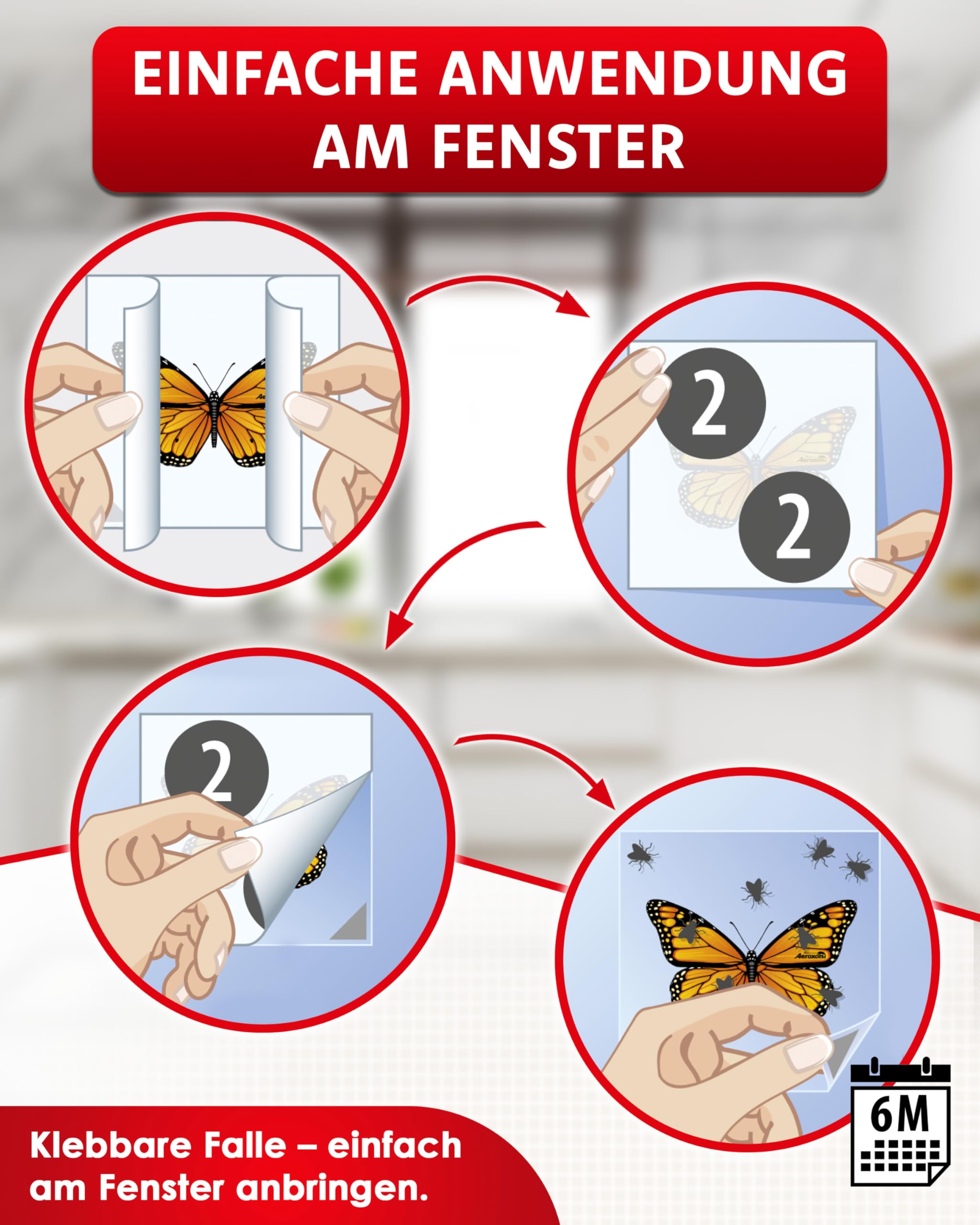 aeroxon-motiv-fliegenfalle-schmetterling-12er-fenster-klebefalle image 4