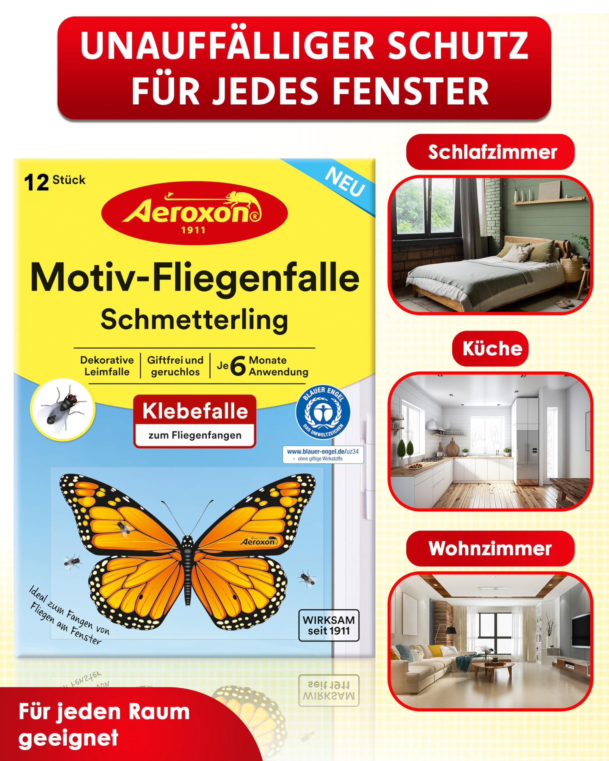 aeroxon-motiv-fliegenfalle-schmetterling-12er-fenster-klebefalle image 5